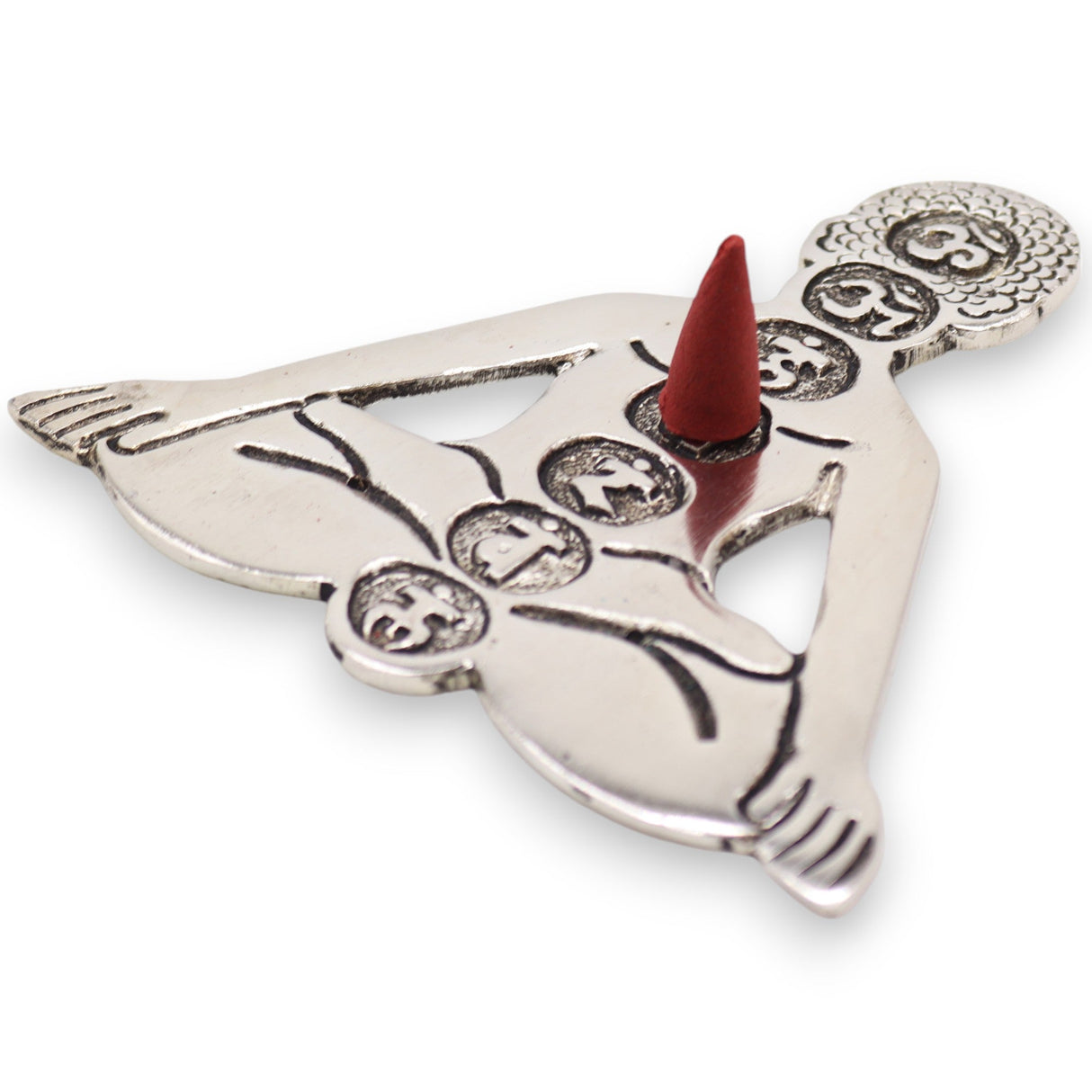 Polished Aluminum Seven Chakra Yoga Incense Holder - SHAMTAM.COM