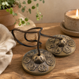 Tingsha tibetani in ottone premium - Sette Chakra - circa 7 cm (255 g)