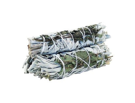 Premium White Sage & Peppermint Smudge Stick 10cm - Enhance Aura Cleansing & Stress Relief - SHAMTAM.COM