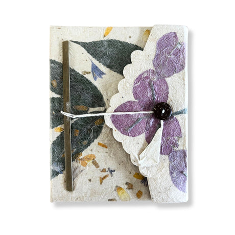 Pressed Bougainvillea Lokta Journal, Handmade in Nepal 15x12cm - SHAMTAM.COM