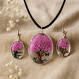 Pressed Flower Necklace Earrings 2 - Piece, Tree of Life - SHAMTAM.COM