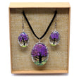 Pressed Flowers Jewelry - Tree of Life set - Lavender - SHAMTAM.COM