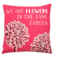 Printed Cotton Cushion Cover - We are Flowers - Olive, Pink and Natural - SHAMTAM.COM