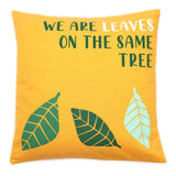 Printed Cotton Cushion Cover - We are Leaves - Yellow, Blue and Natural - SHAMTAM.COM