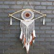 Macrame Dreamcatcher - Evil Eye White/ Grey/Brown - SHAMTAM.COM