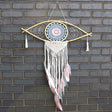 Dreamcatcher - Lrg Macrame Eye Blue/ White/Pink - SHAMTAM.COM