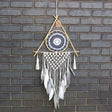 Dreamcatcher - Lrg Macrame Pyramid White/Grey - SHAMTAM.COM