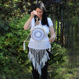 Dreamcatcher - Lrg Macrame Pyramid White/Grey - SHAMTAM.COM