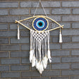 Macrame Dreamcatcher - Evil Eye Blue/White/Black - SHAMTAM.COM