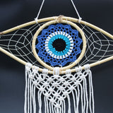 Macrame Dreamcatcher - Evil Eye Blue/White/Black - SHAMTAM.COM