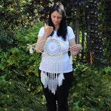 Dreamcatcher - Med Macrame Evil Eye Blue/White/Pink - SHAMTAM.COM