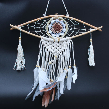 Macrame Dreamcatcher - Evil Eye - SHAMTAM.COM