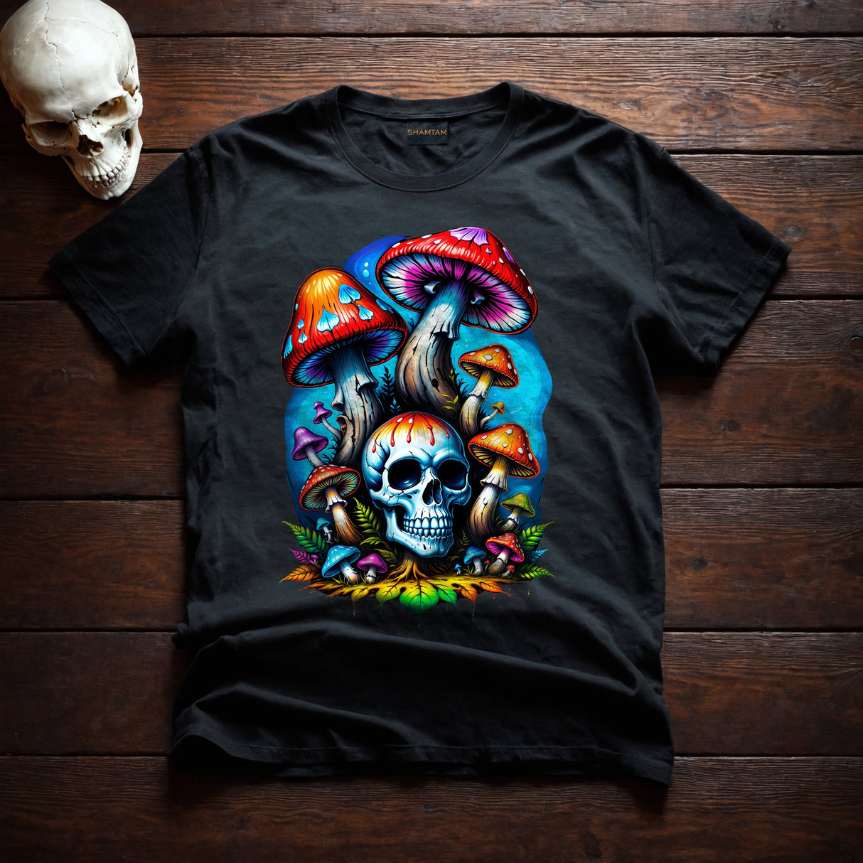 Psychedelic Skull Mushrooms Unisex T-shirt - SHAMTAM