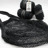 Pure Cotton Mesh Bag - Black - SHAMTAM.COM