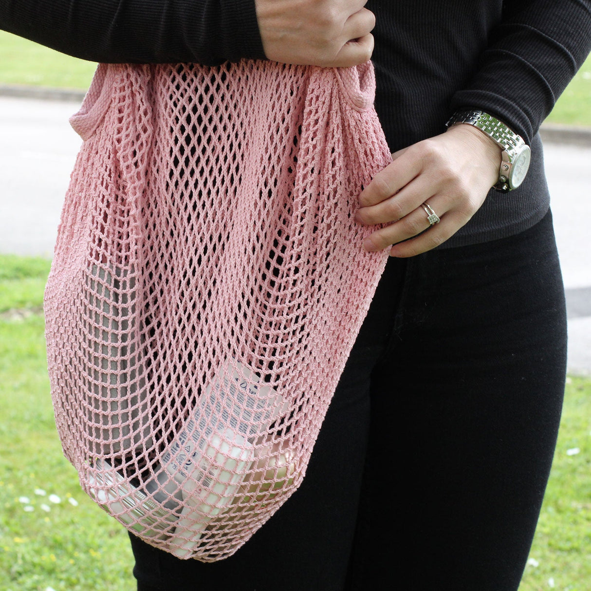 Pure Cotton Mesh Bag - Rose - SHAMTAM.COM