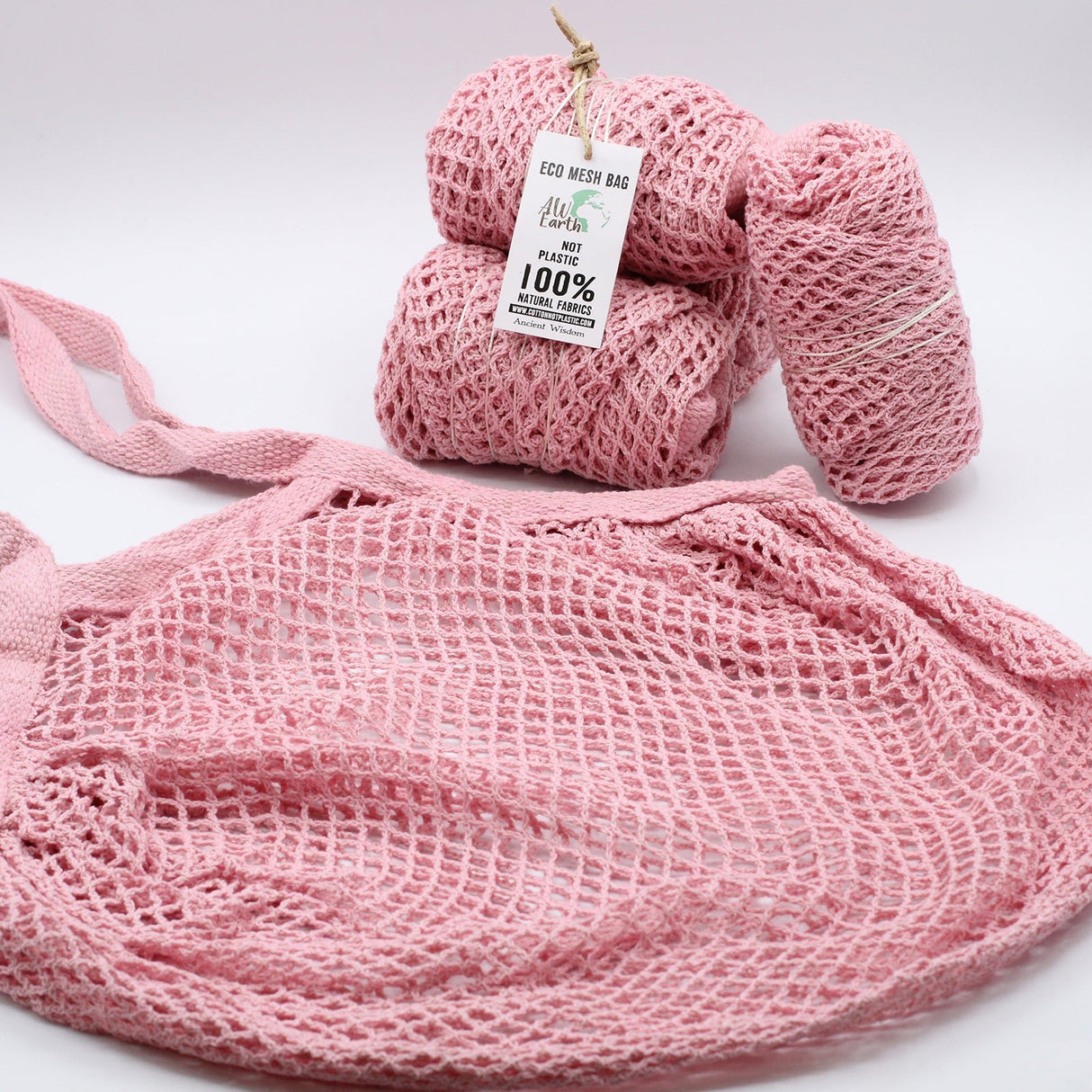 Pure Cotton Mesh Bag - Rose - SHAMTAM.COM