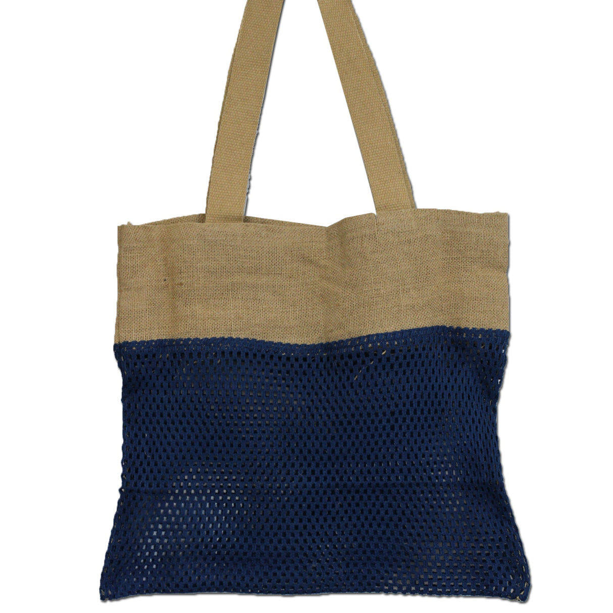 Pure Soft Jute and Cotton Tote Bag - Denim - SHAMTAM.COM