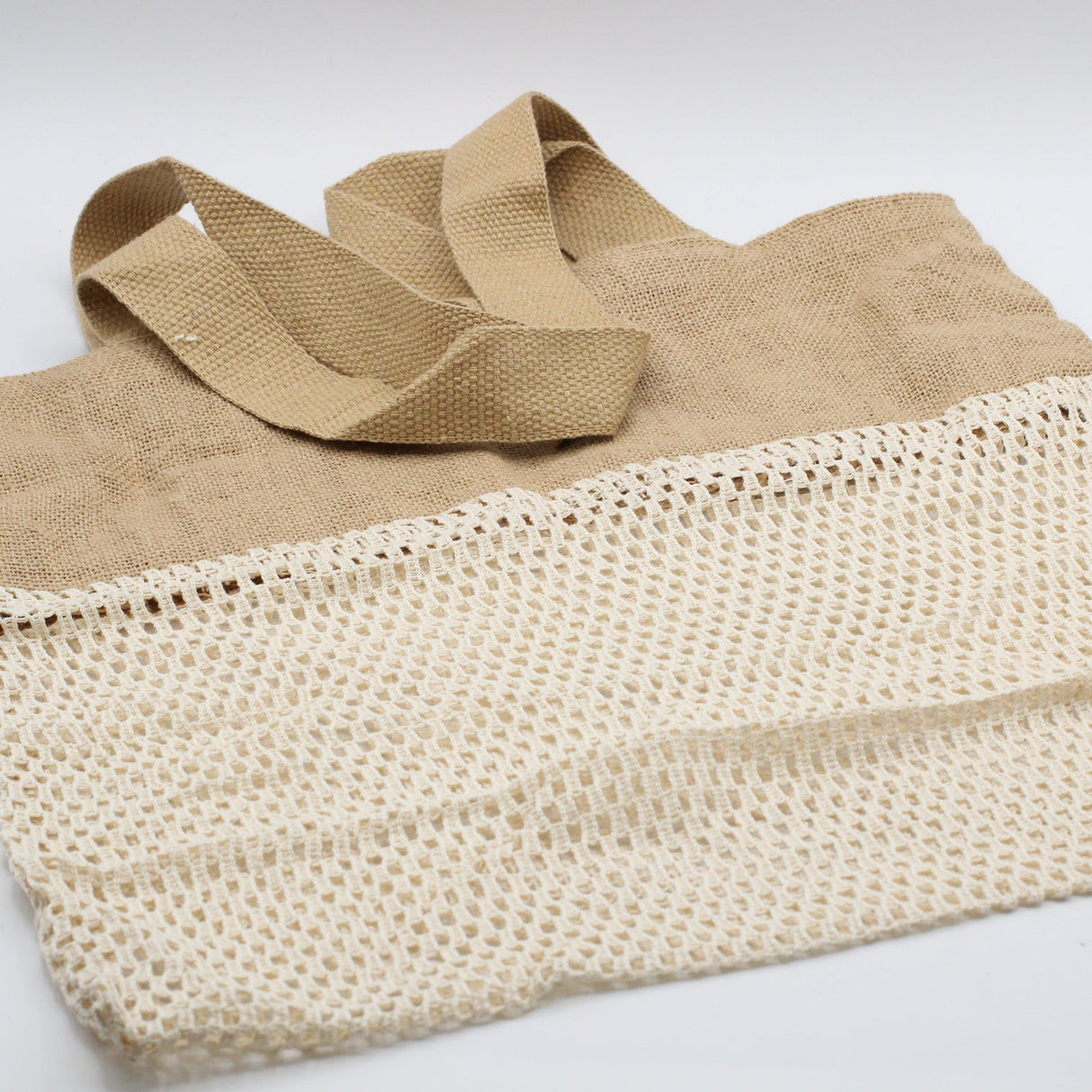 Pure Soft Jute and Cotton Tote Bag - Natural - SHAMTAM.COM