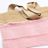 Pure Soft Jute and Cotton Tote Bag - Rose - SHAMTAM.COM