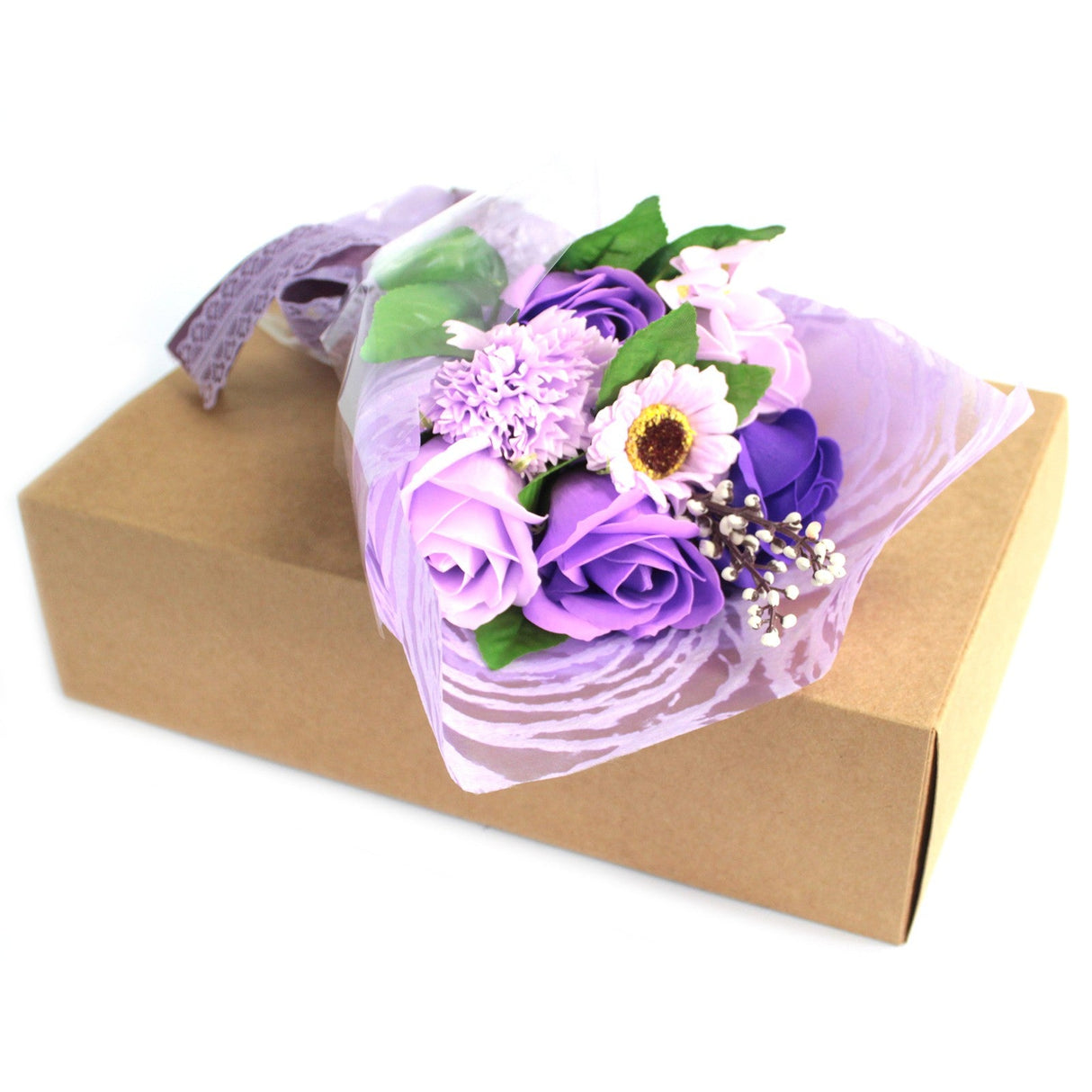 Purple Boxed Hand Soap Flower Bouquet - Special - SHAMTAM.COM