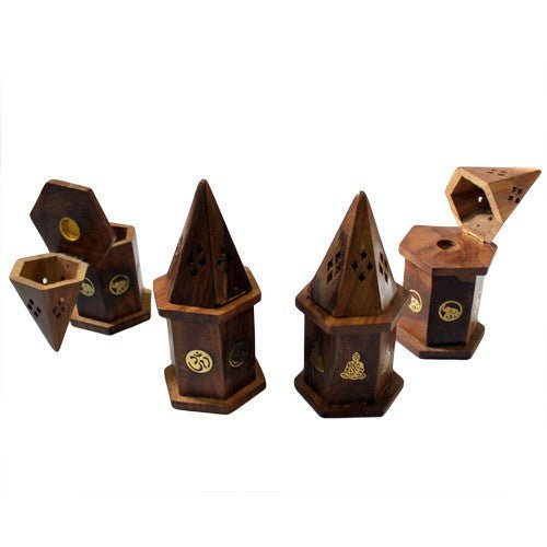 Pyramid Incense Burner Mini - Shesham - SHAMTAM.COM