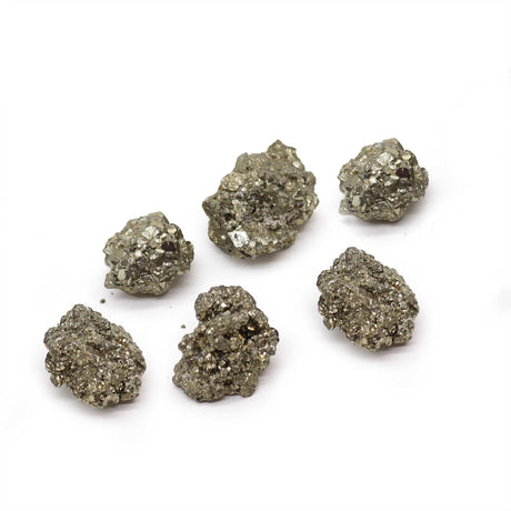Pyrite Crystal Clusters Peruvian 6 Pieces 35 - 50mm - SHAMTAM.COM