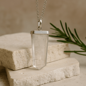 Quartz Crystal Pendant, Flat Pencil - SHAMTAM.COM
