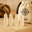 Quartz Crystal Points Engraved Compass Set of 4 - SHAMTAM.COM