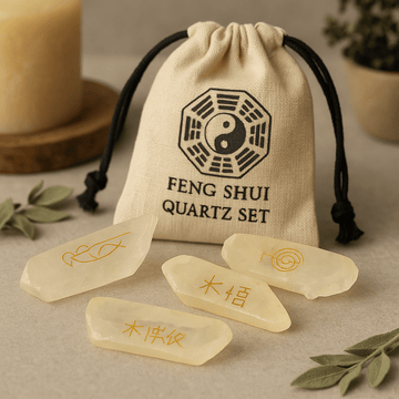 Quartz Crystal Set 4-Piece Feng Shui Symbols