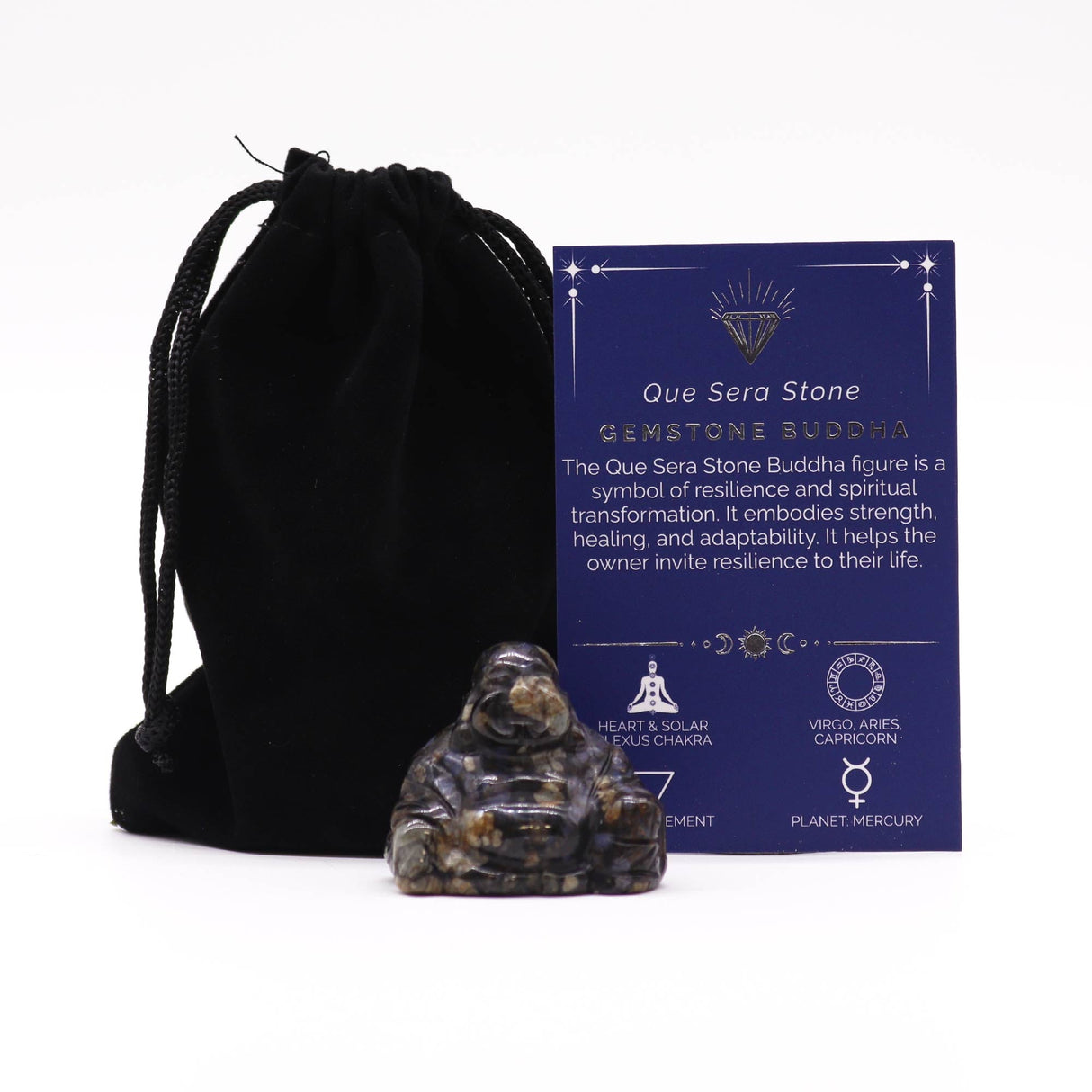 Que Sera Stone Buddha Small - 35x40x23mm - SHAMTAM.COM