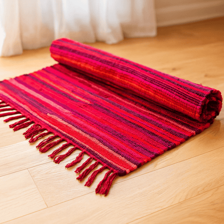 Rag Rug 50x90cm Shocking Pink - SHAMTAM.COM