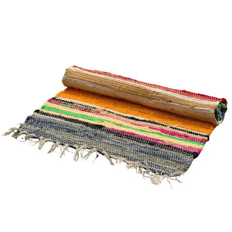 Large Rag Rug - 150x90cm - premium quality - Rainbow Colours - SHAMTAM.COM