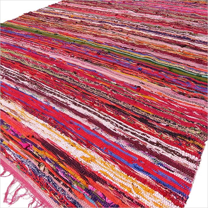 Rag Rug - Red 150 x 90cm - SHAMTAM.COM