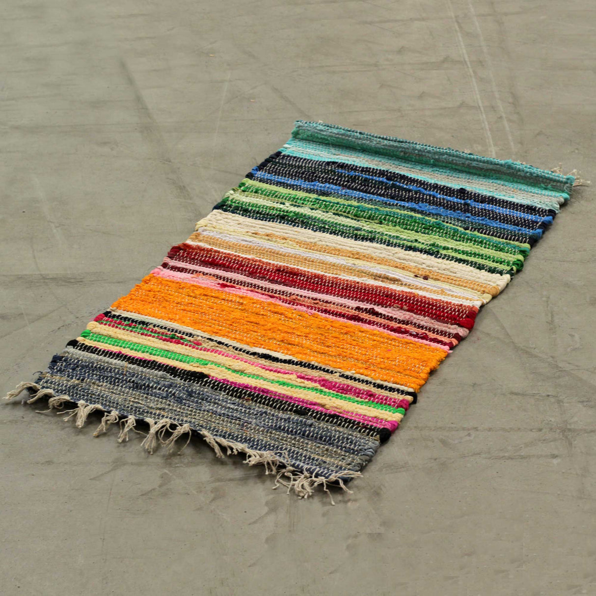 Small Rag Rug - 50x90cm - premium quality - Rainbow Colours - SHAMTAM.COM