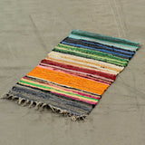 Small Rag Rug - 50x90cm - premium quality - Rainbow Colours - SHAMTAM.COM