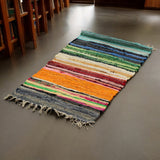 Small Rag Rug - 50x90cm - premium quality - Rainbow Colours - SHAMTAM.COM