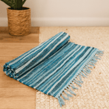 Rag Rug Small Aqua Blues 50x90cm - SHAMTAM.COM