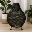 Rattan Table Lamp Black UK Plug - SHAMTAM.COM