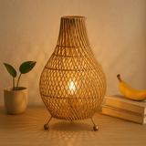 Rattan Table Lamp Natural Bulb Included - SHAMTAM.COM