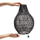 Rattan Table Lamp - Black - SHAMTAM.COM