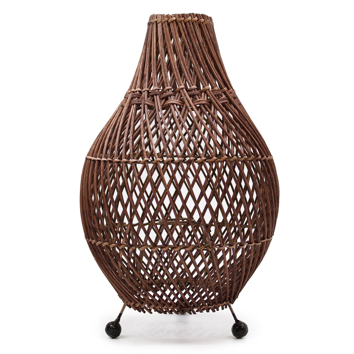 Rattan Table Lamp - Dark Brown - SHAMTAM.COM