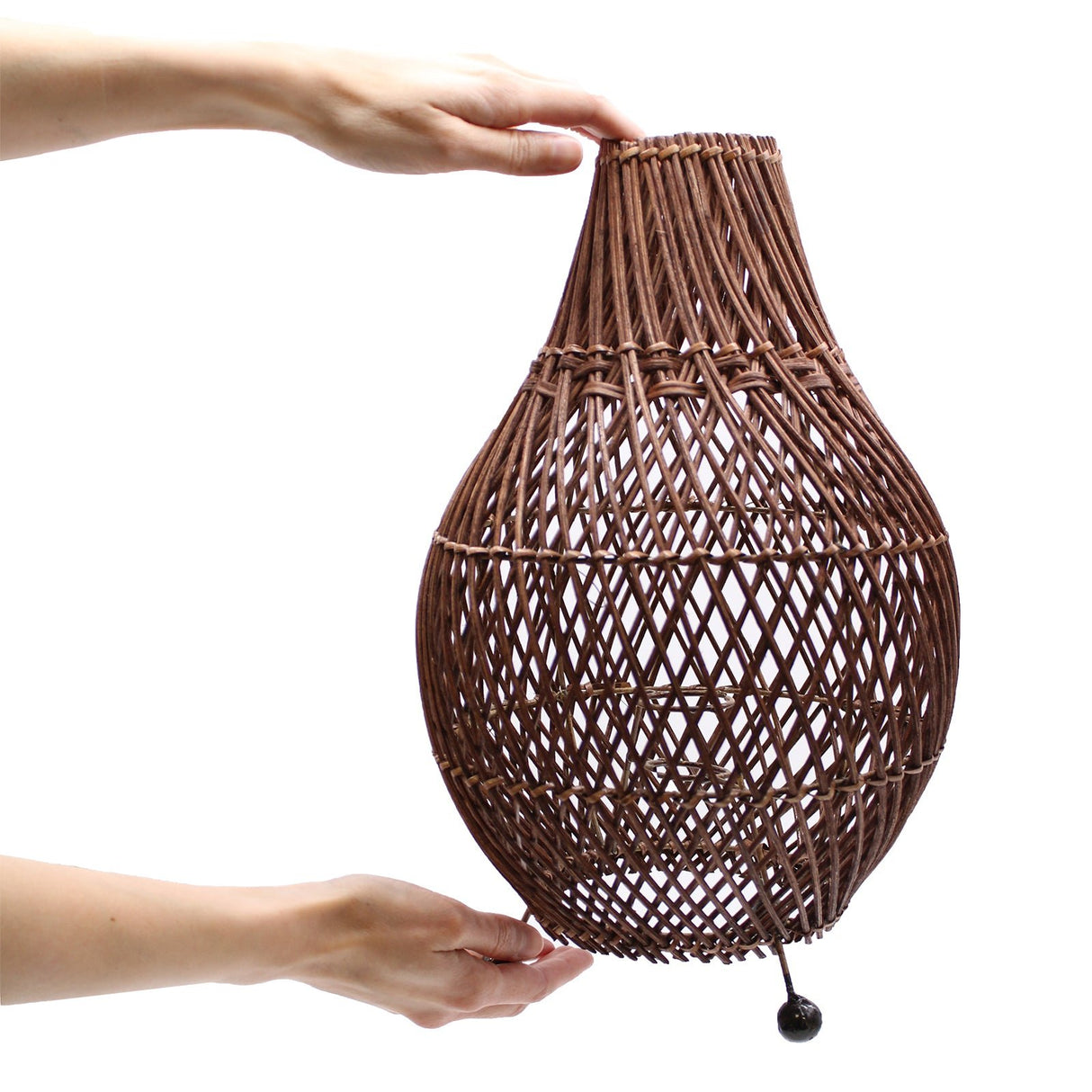 Rattan Table Lamp - Dark Brown - SHAMTAM.COM