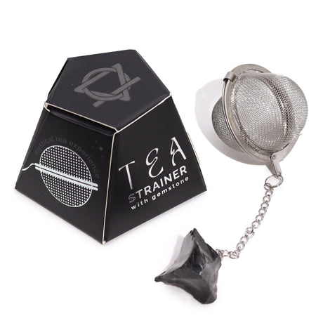 Crystal Tea Strainer - Black Obsidian Raw Gemstone - SHAMTAM.COM