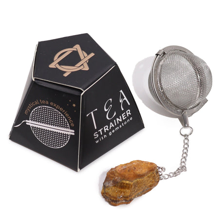 Crystal Tea Strainer - Gold Tigers Eye Raw Gemstone - SHAMTAM.COM