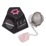 Crystal Tea Strainer - Rose Quartz Raw Gemstone - SHAMTAM.COM