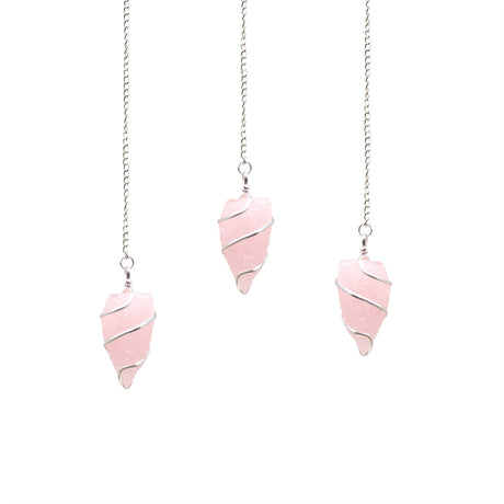 Raw Rose Quartz Pendulum - Crystal Gemstone - SHAMTAM.COM