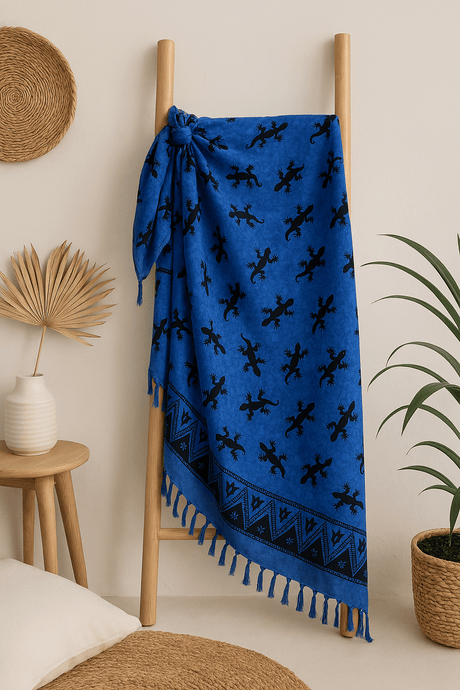 Bali Gecko Sarongs - Blue - SHAMTAM.COM