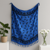 Rayon Sarong Bali Gecko, Blue - SHAMTAM.COM