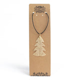 Real Fir Leaf Pendant Necklace Gold - SHAMTAM.COM