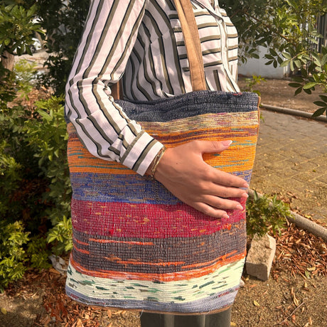 Recycled Big Rug Bag - Shades of Mushrooms - SHAMTAM.COM